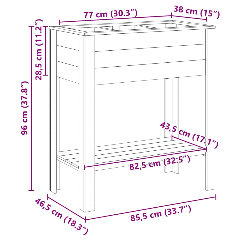 Vaso Alto Marrone 85,5 x 46,5 x 96 cm Legno di pino impregnato | homemem39