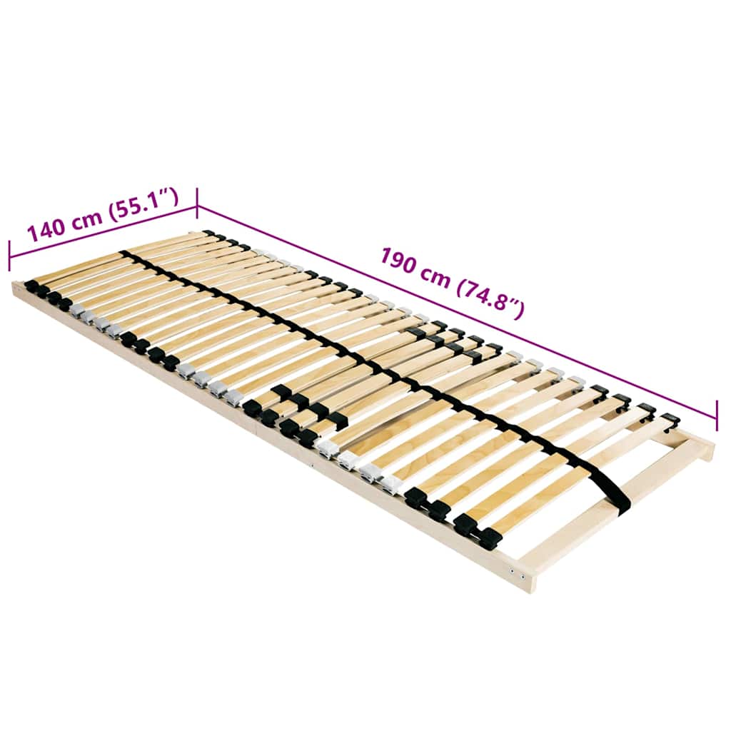 Base a doghe Marrone 140 x 190 cm Legno massello di faggio - homemem39