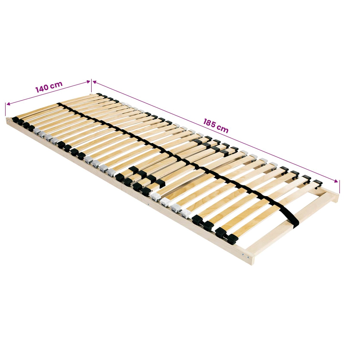 Base a doghe Marrone 140 x 190 cm Legno massello di faggio