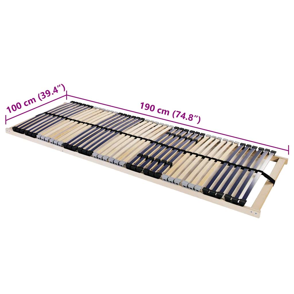 Base a doghe Marrone 100 x 190 cm Legno massello di faggio - homemem39