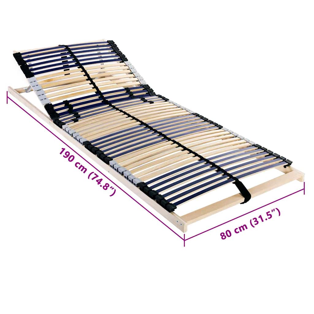 Base a doghe Marrone 80 x 190 cm Legno massello di faggio | homemem39