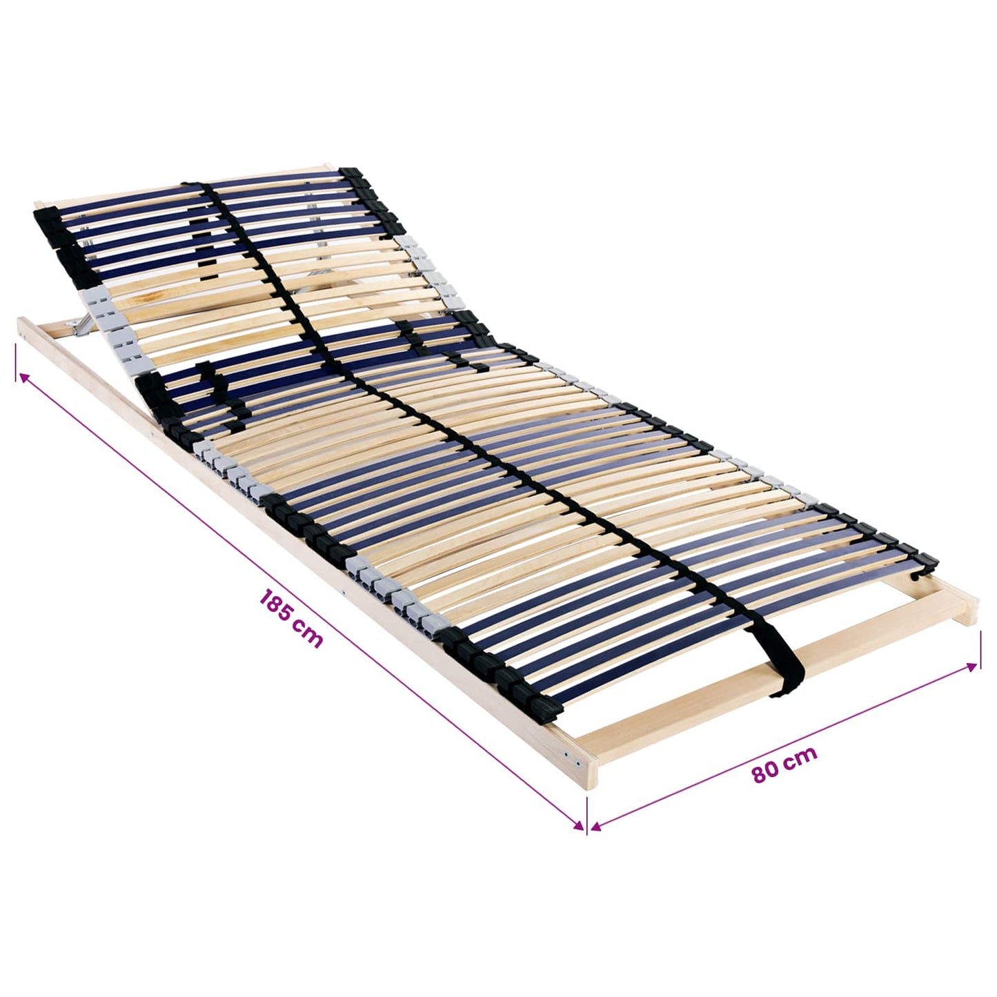Base a doghe Marrone 80 x 190 cm Legno massello di faggio