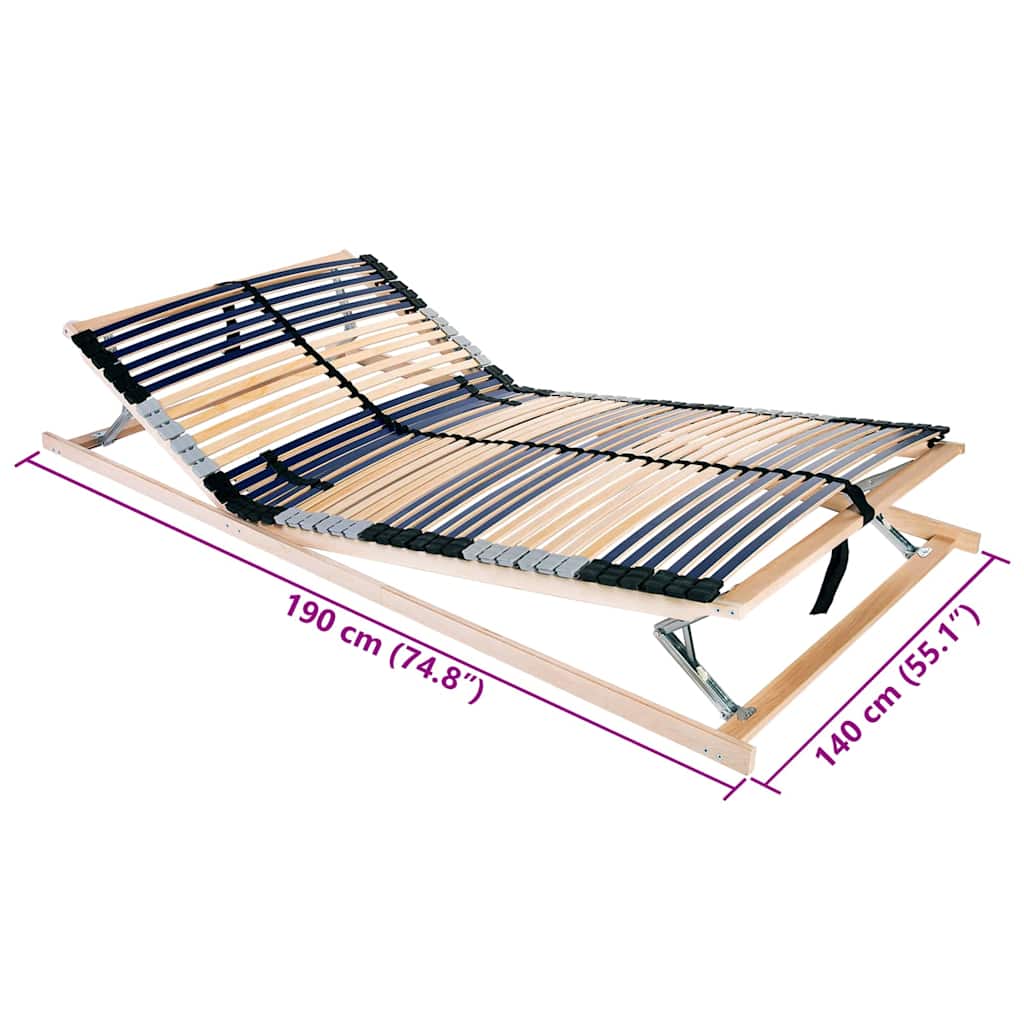 Base a doghe Marrone 140 x 190 cm Legno massello di faggio | homemem39