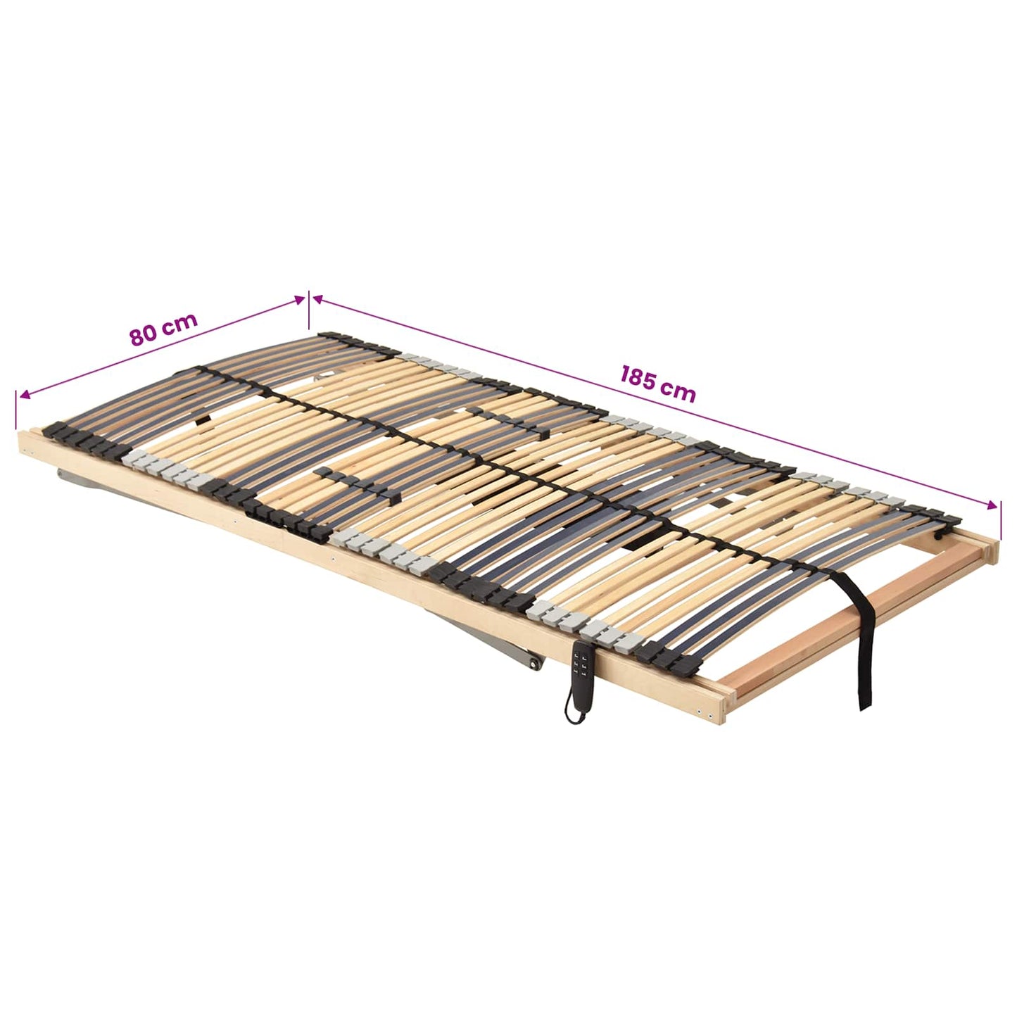 Base a doghe Marrone 80 x 190 cm Legno massello di faggio