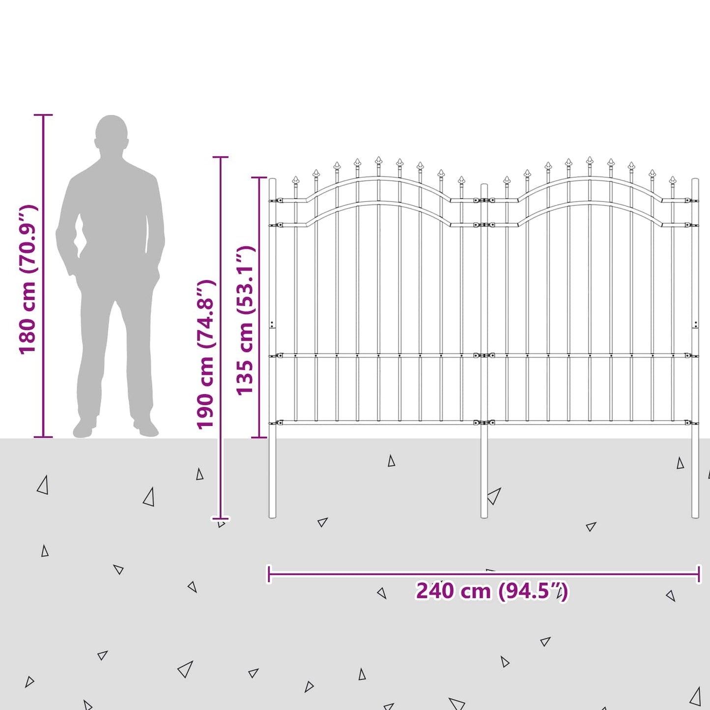 Recinzione per Giardino Woerden 240 x 190 cm Grigio