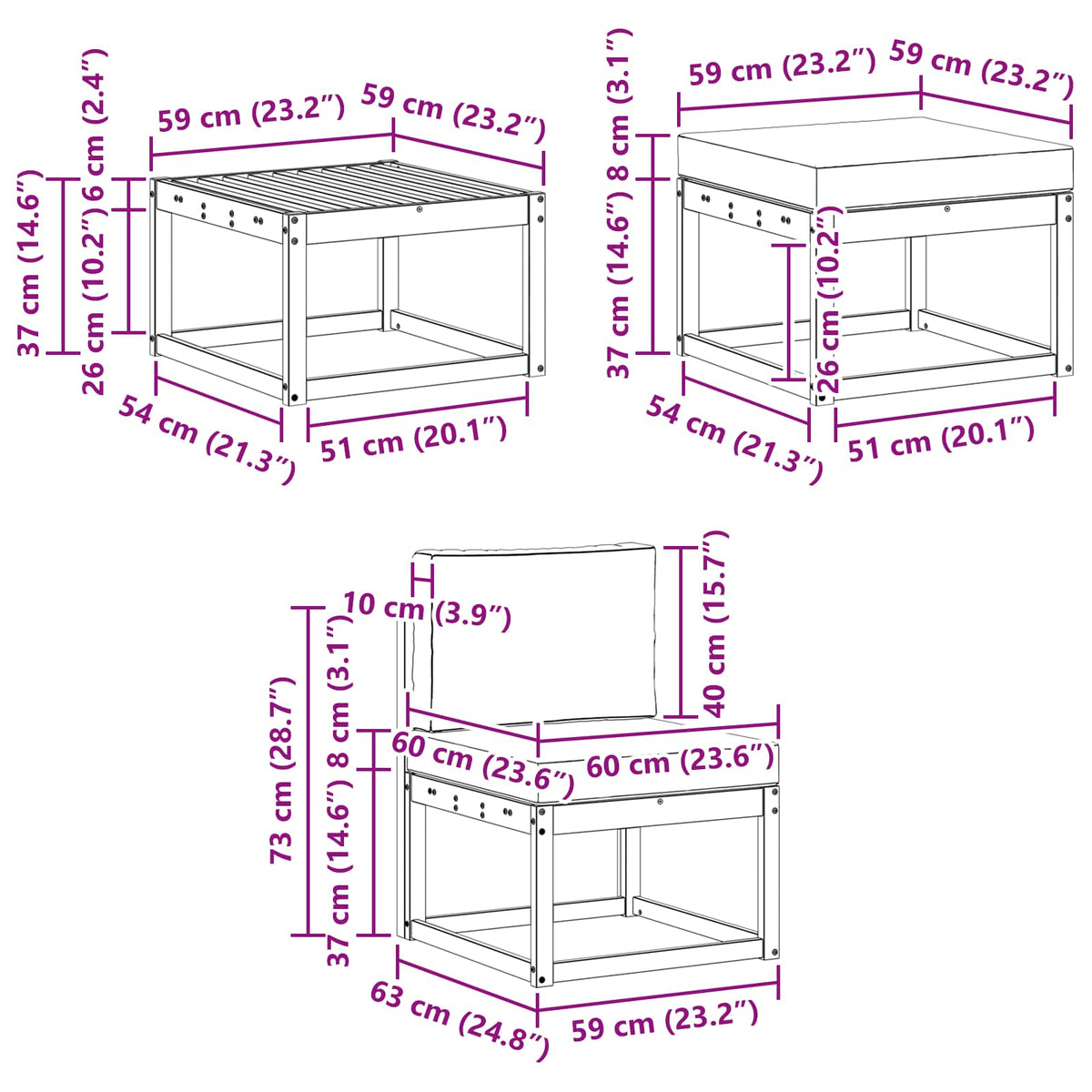 Set di divani da esterno 6 pz Bianco e Beige | homemem39