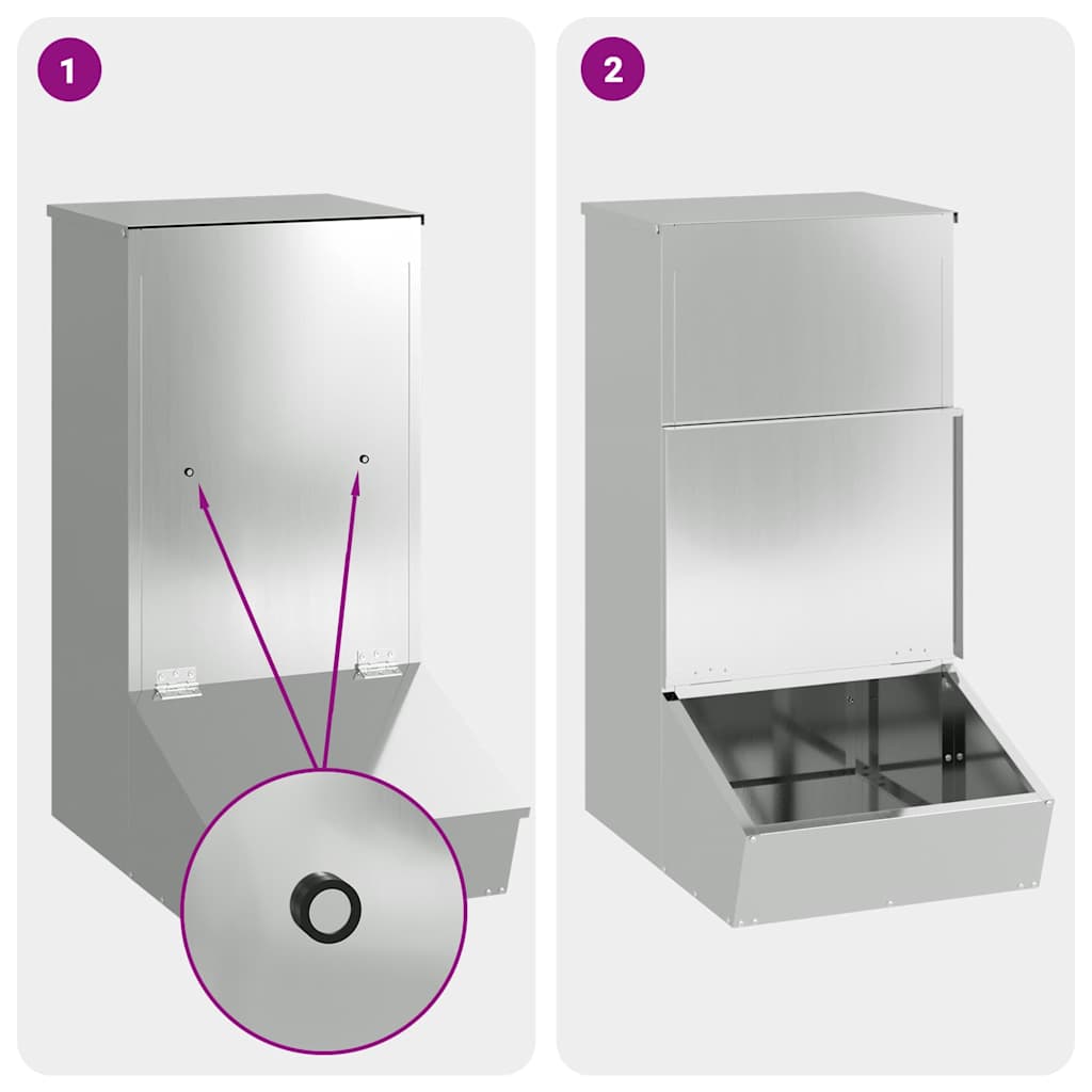 Nutriente per Maiali Argento 55 x 38 x 76 cm Acciaio zincato | homemem39