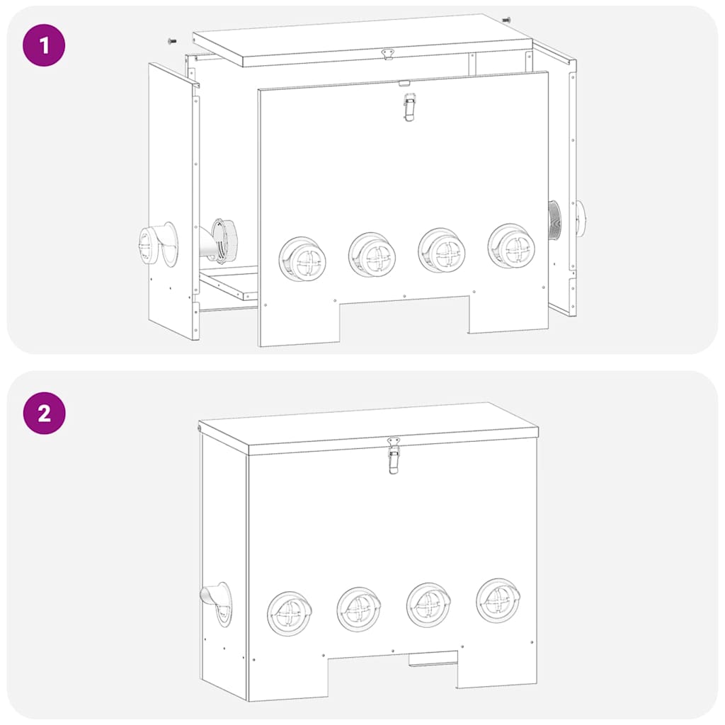 Feeder per pollo 2 pcs Nero 60,5 x 29 x 51 cm