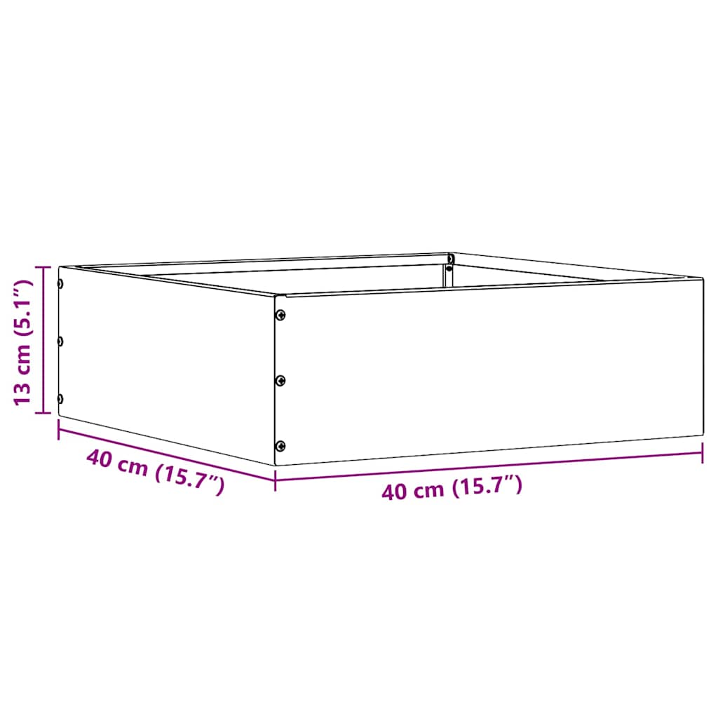 Bordura per Prato Bianco 40 x 40 x 13 cm Acciaio