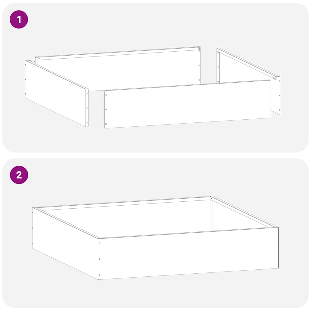 Bordura per Prato 6 pcs Bianco 60 x 60 x 13 cm Acciaio