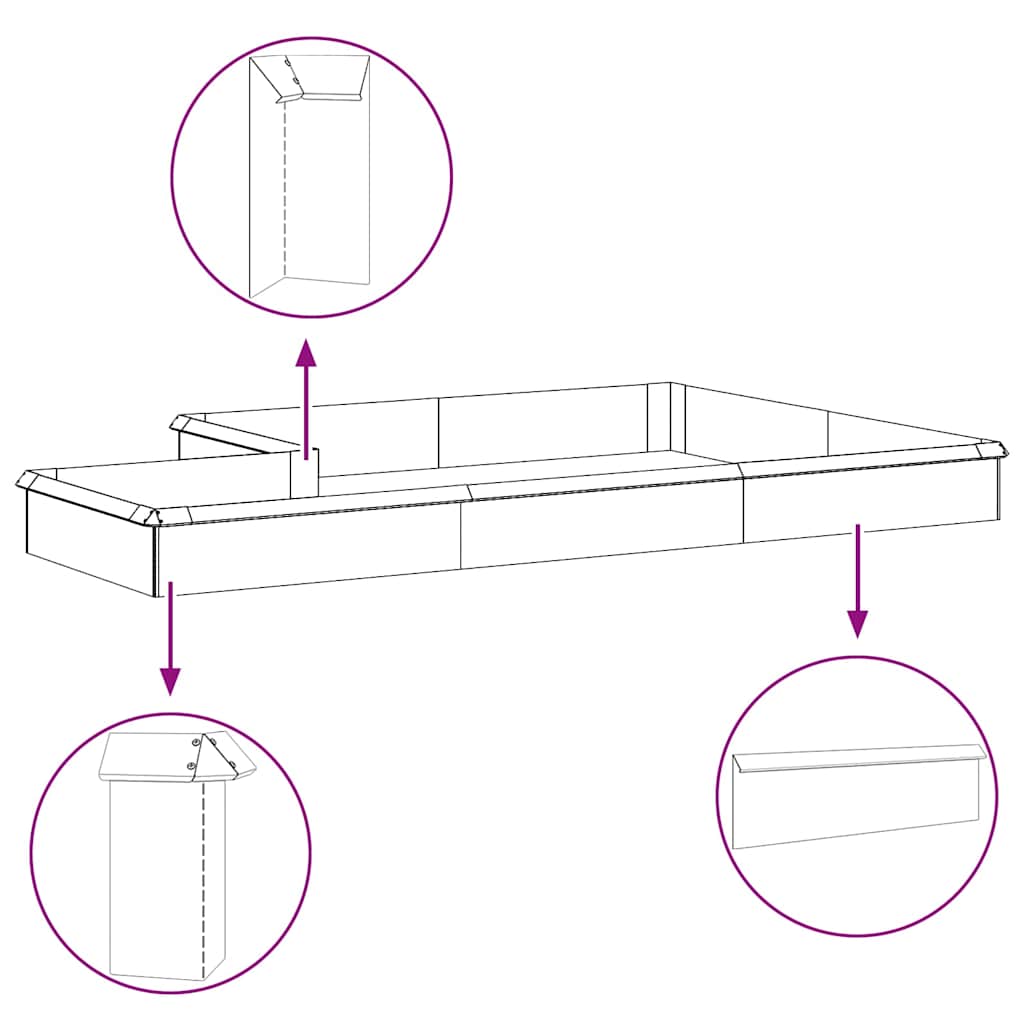 Recinto per lumache 16 pcs Argento 50 x 3,5 x 25 cm