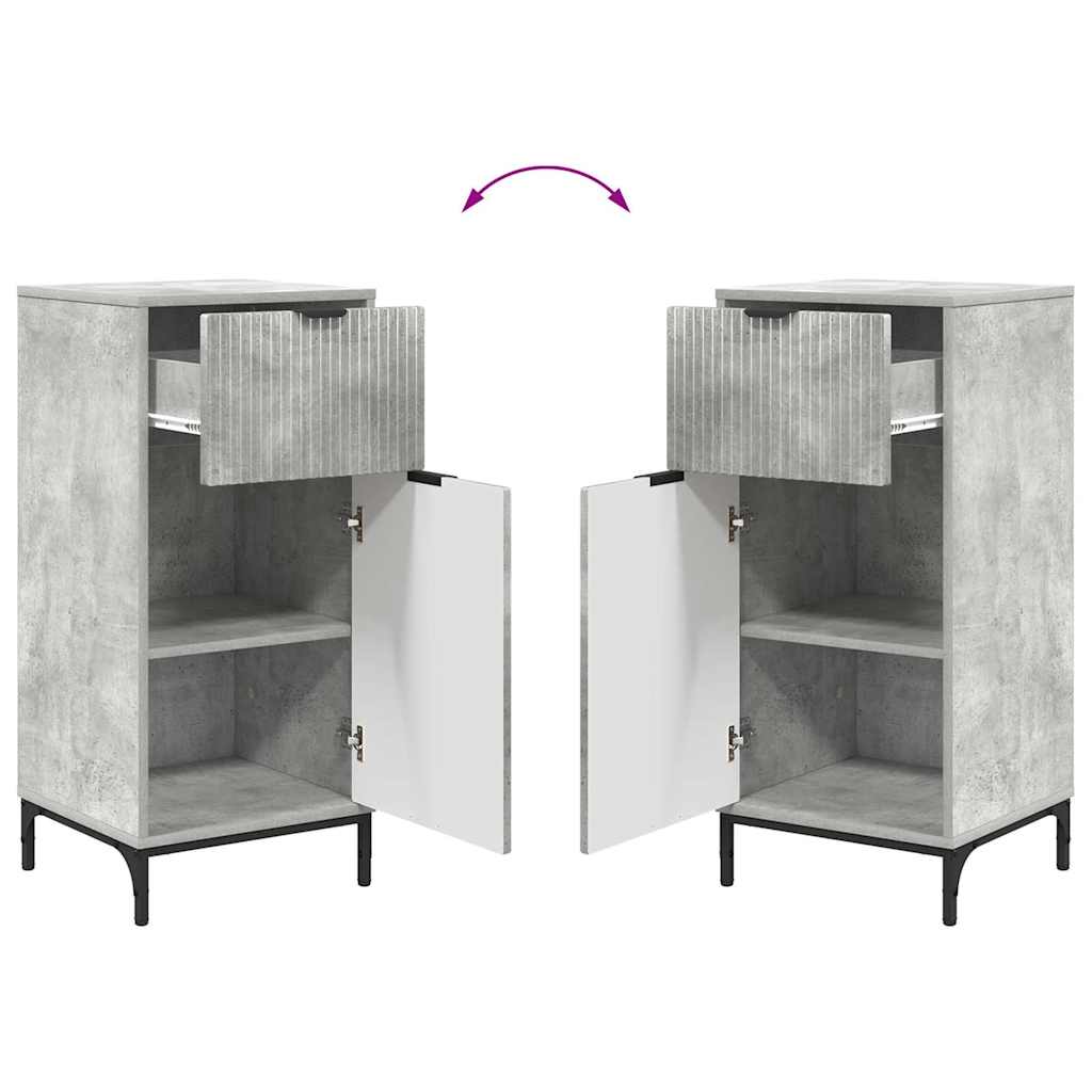 Set di mobili per il bagno con cassetto 2 pcs Grigio cemento