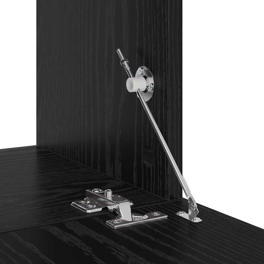 Mobile TV da Parete 2 pcs Rovere Nero Legno multistrato