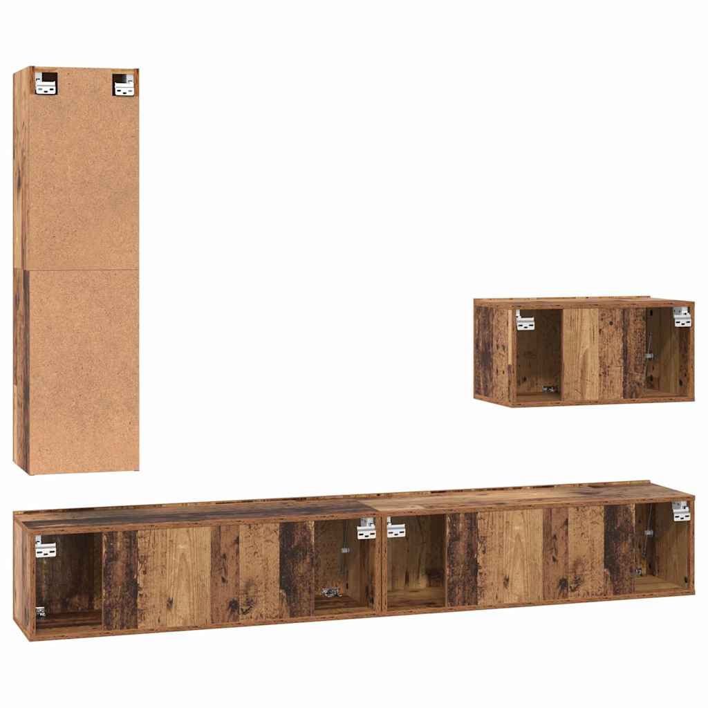 Set mobile TV 4 pcs Legno vecchio Legno ingegnerizzato