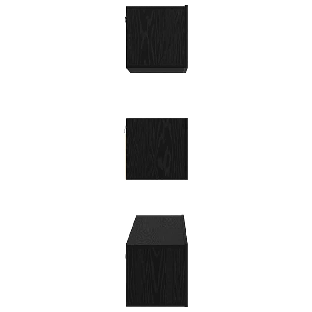 Set mobile TV 4 pcs Rovere Nero Legno multistrato | homemem39