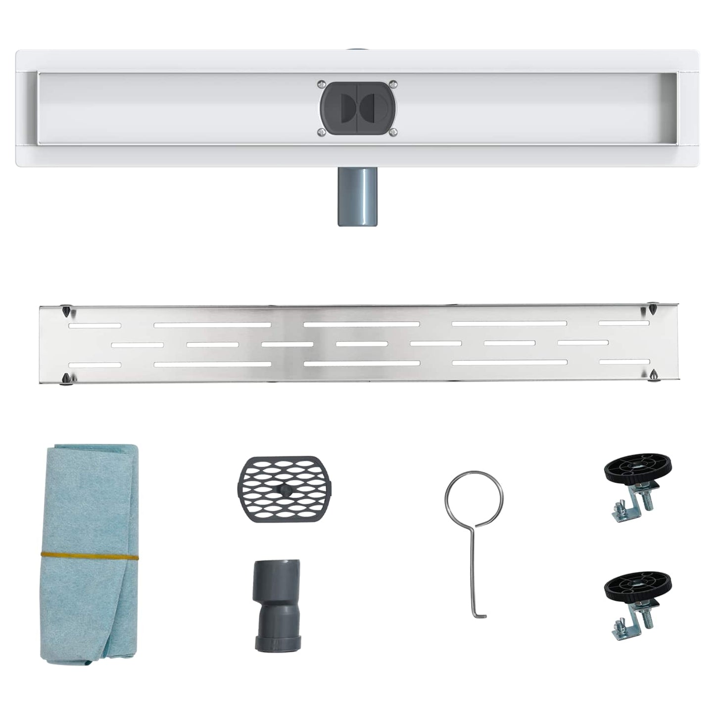 Scarico doccia con copertura in vetro e sifone a 360° 60 cm | homemem39