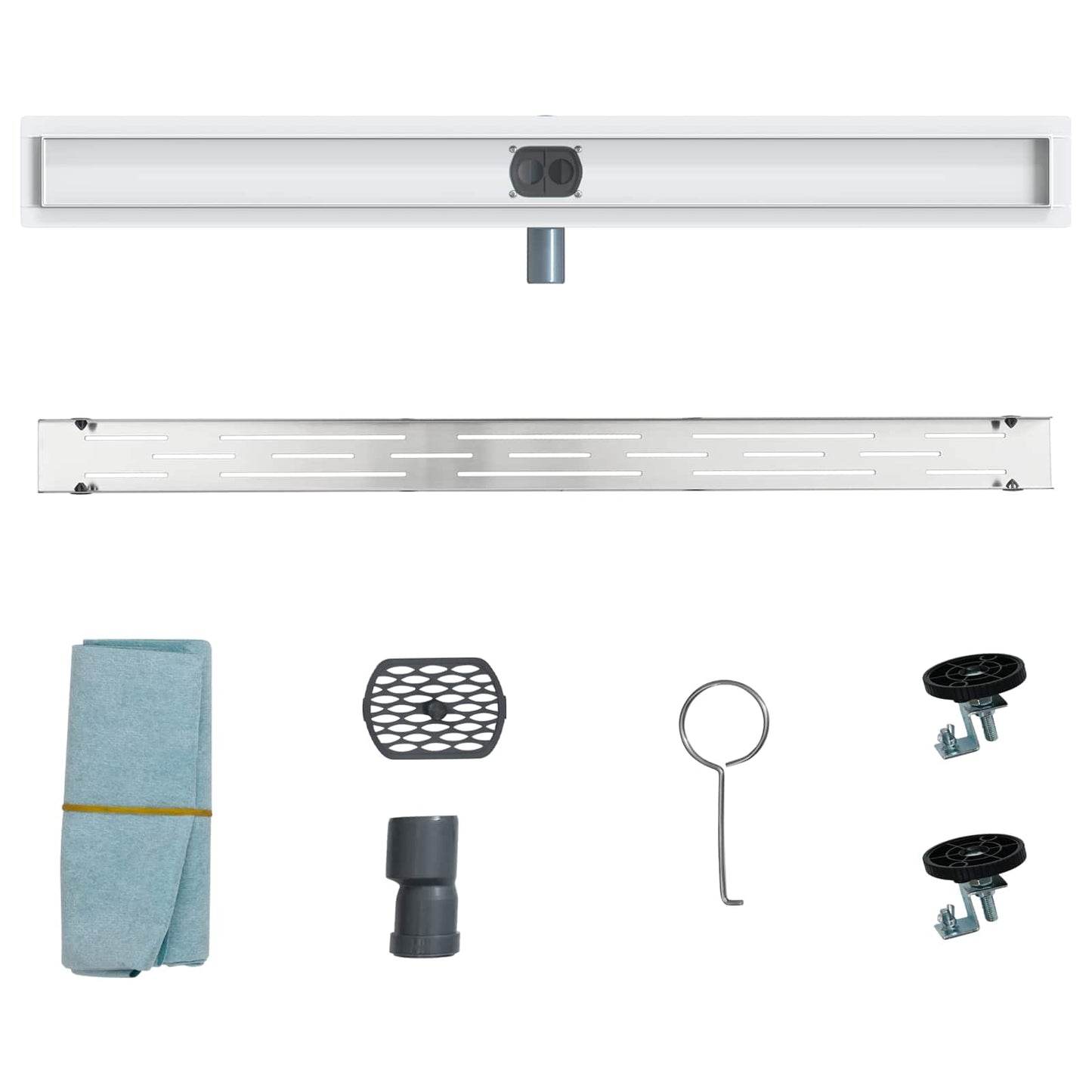 Scarico doccia con copertura in vetro e sifone a 360° 100 cm | homemem39