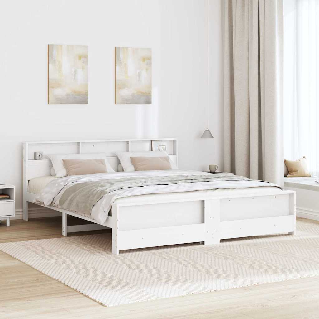 Struttura del letto Bianco 200 x 200 cm Legno multistrato | homemem39