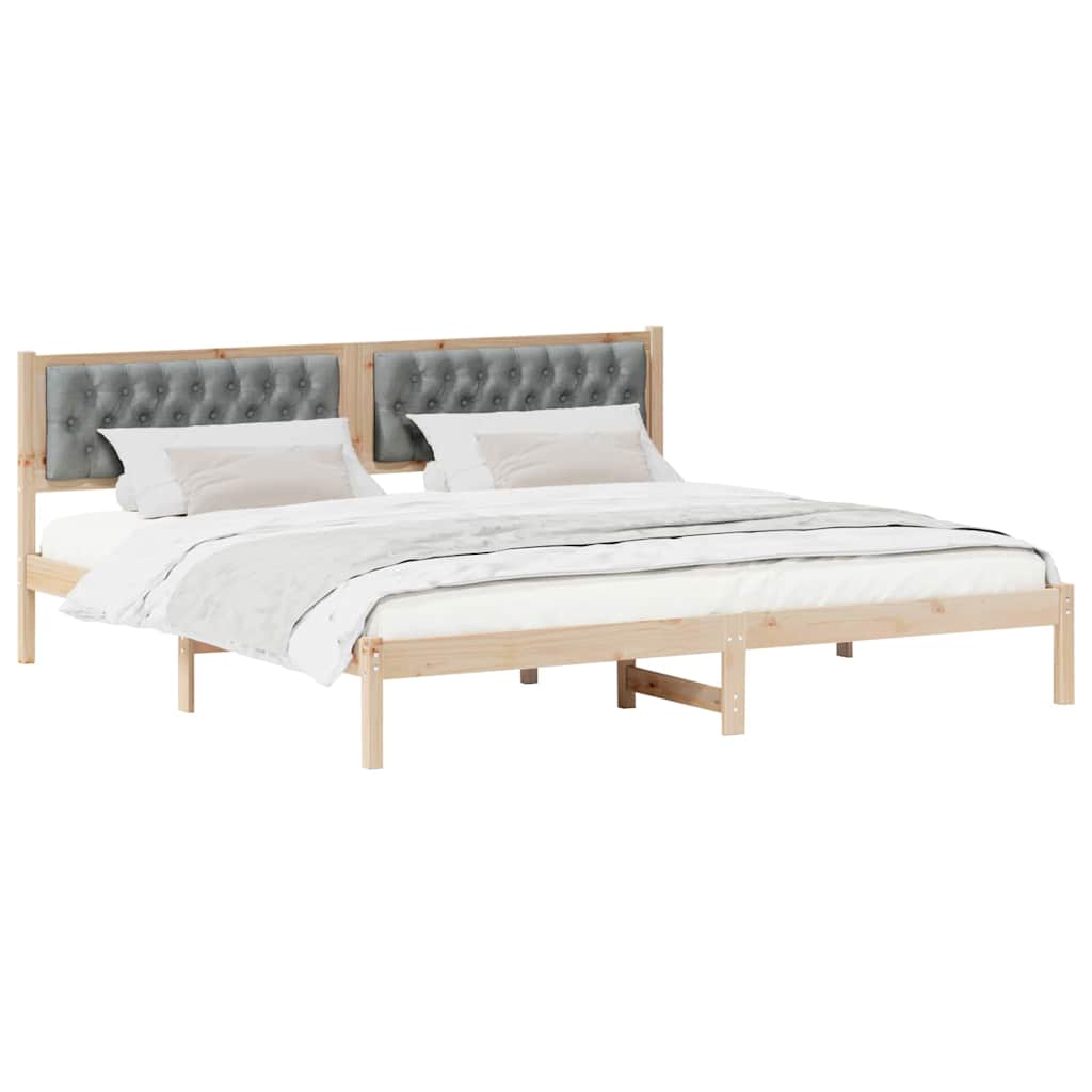Struttura del letto Grigio chiaro 200 x 200 cm Pino massello | homemem39