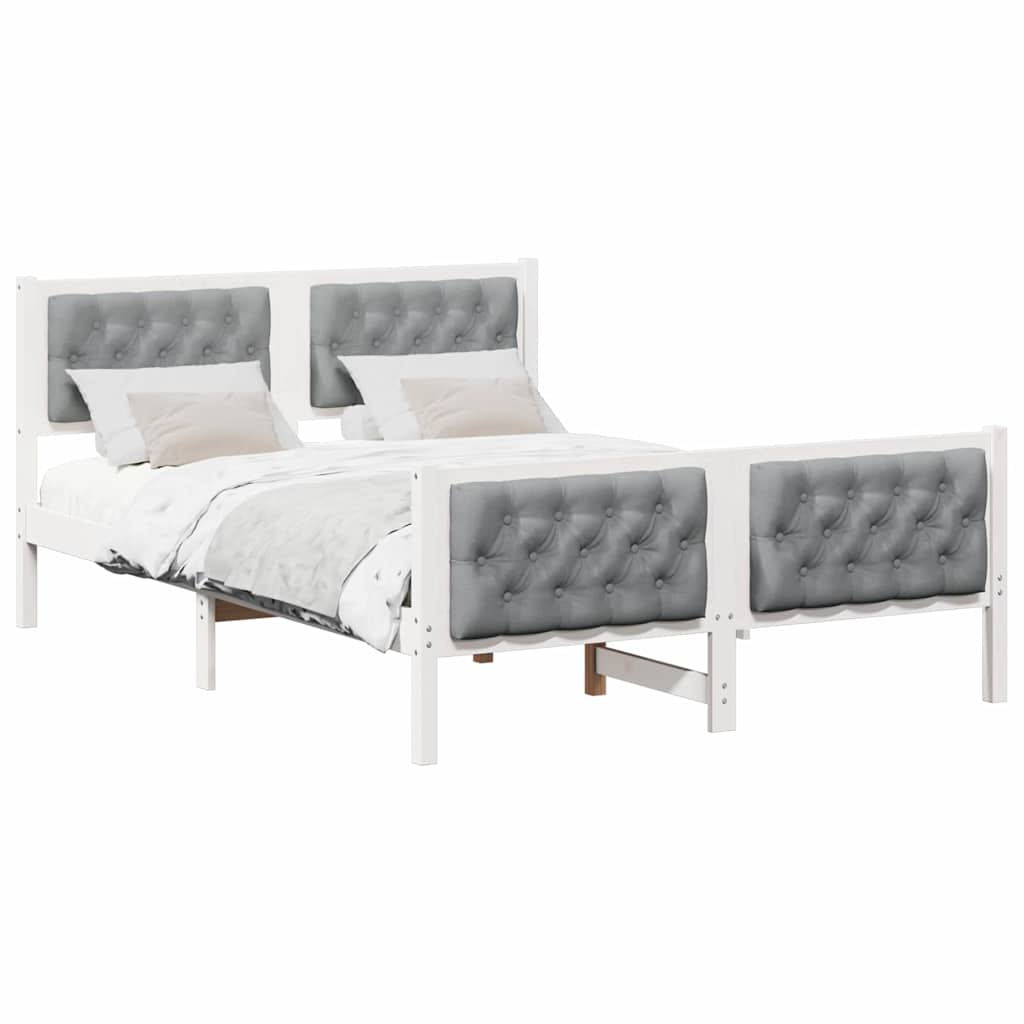 Struttura del letto Grigio chiaro 140 x 200 cm Pino massello | homemem39