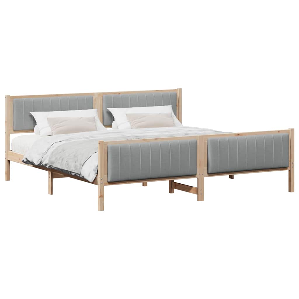 Struttura del Letto Marrone e grigio chiaro 200 x 200 cm | homemem39