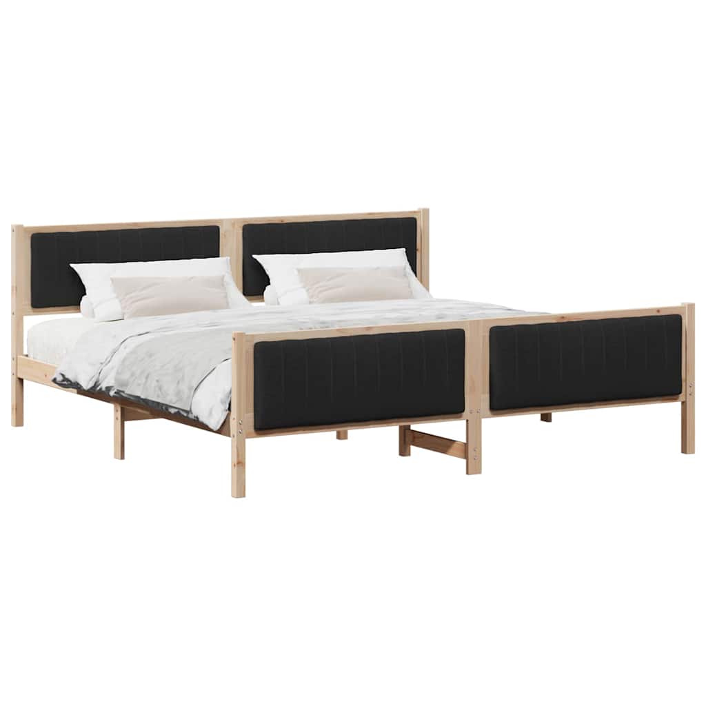 Struttura del Letto con testiera Marrone e nero 200 x 200 cm | homemem39