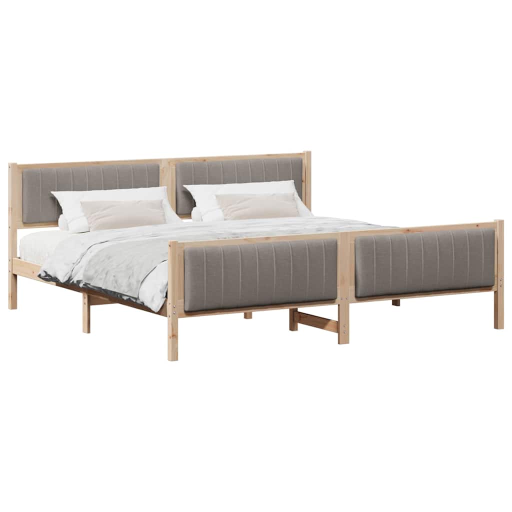 Struttura del Letto con testiera Marrone e taupe 200 x 200 cm | homemem39