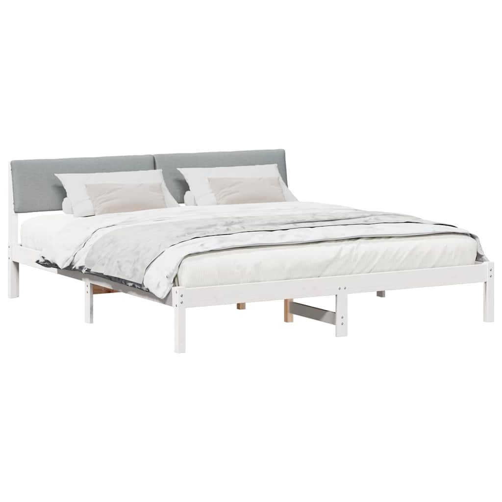 Struttura del Letto Bianco e grigio chiaro 200 x 200 cm | homemem39