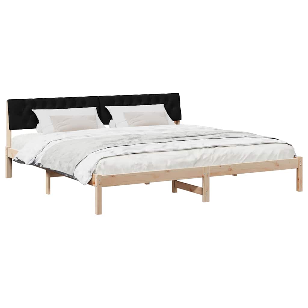 Struttura del Letto con testiera Marrone e nero 200 x 200 cm | homemem39