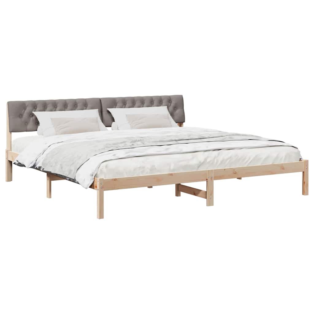 Struttura del Letto con testiera Marrone e taupe 200 x 200 cm | homemem39
