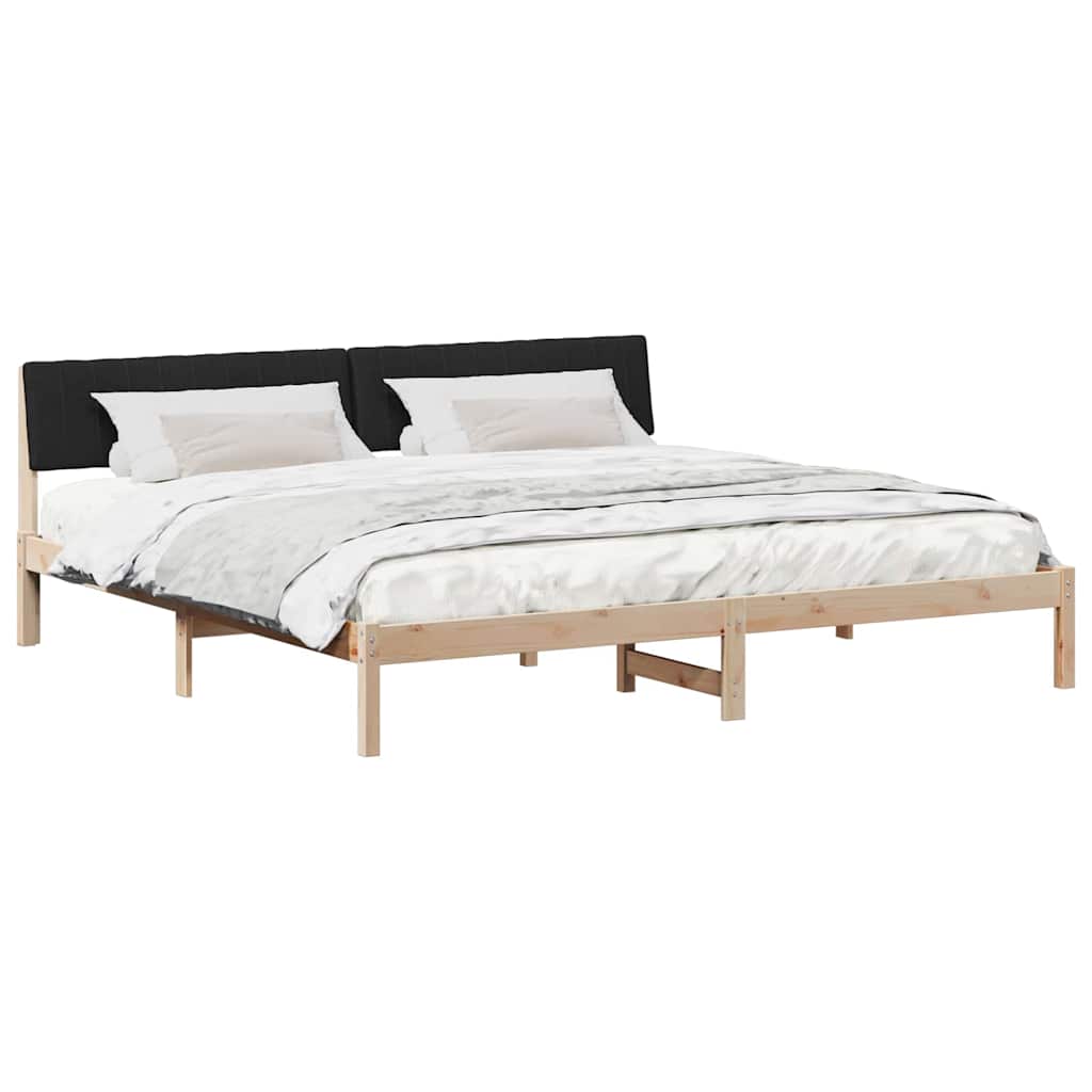 Struttura del Letto con testiera Marrone e nero 200 x 200 cm | homemem39