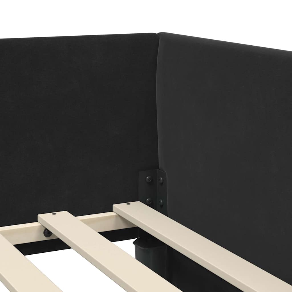Struttura Letto Angolare con Materasso 2 pz Nero 100 x 200 cm | homemem39