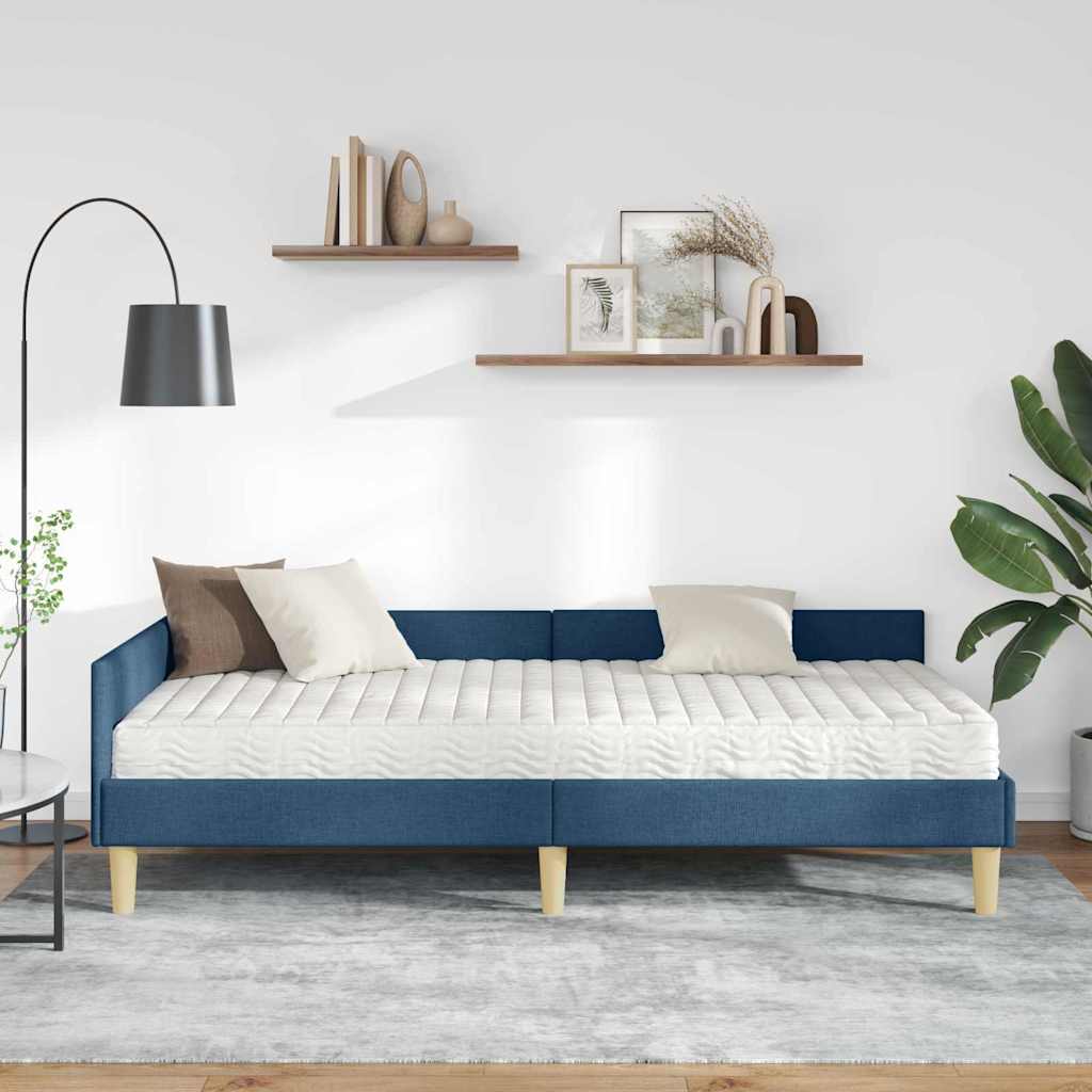Struttura Letto Angolare con Materasso 2 pz Blu 90 x 200 cm | homemem39