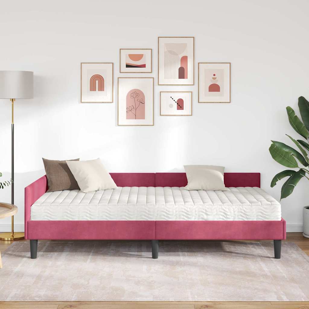 Struttura Letto Angolare con Materasso 2 pcs Verde Velluto | homemem39