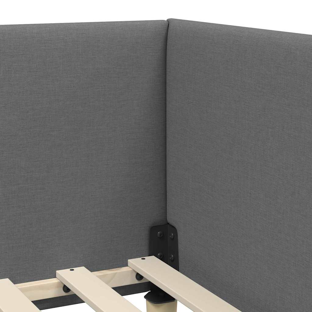 Struttura Letto Angolare con Materasso 2 pz Grigio Tessuto | homemem39