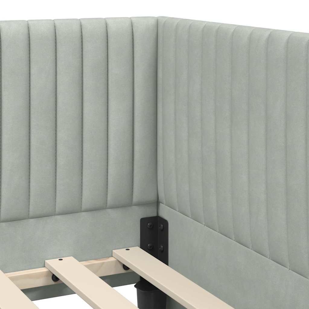 Struttura Letto Angolare con Materasso 2 pcs Grigio chiaro | homemem39