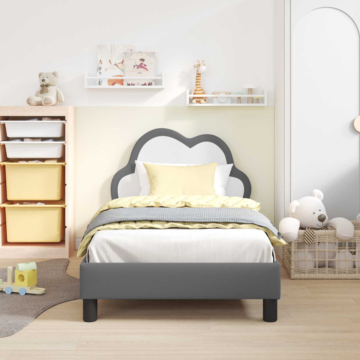 Struttura letto bambini con testata Grigio Chiaro 80 x 160 cm | homemem39