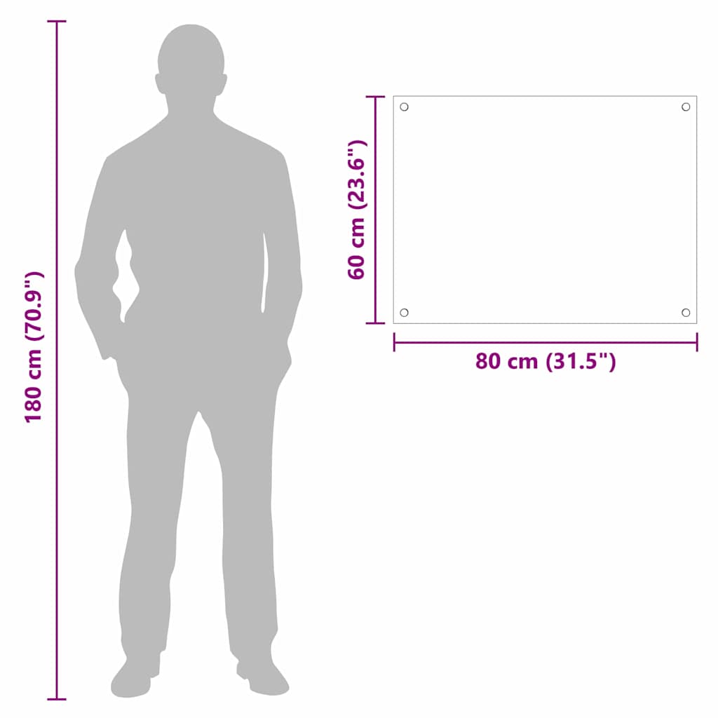 Rivestimento da Cucina Nero 80 x 60 cm vetro temperato