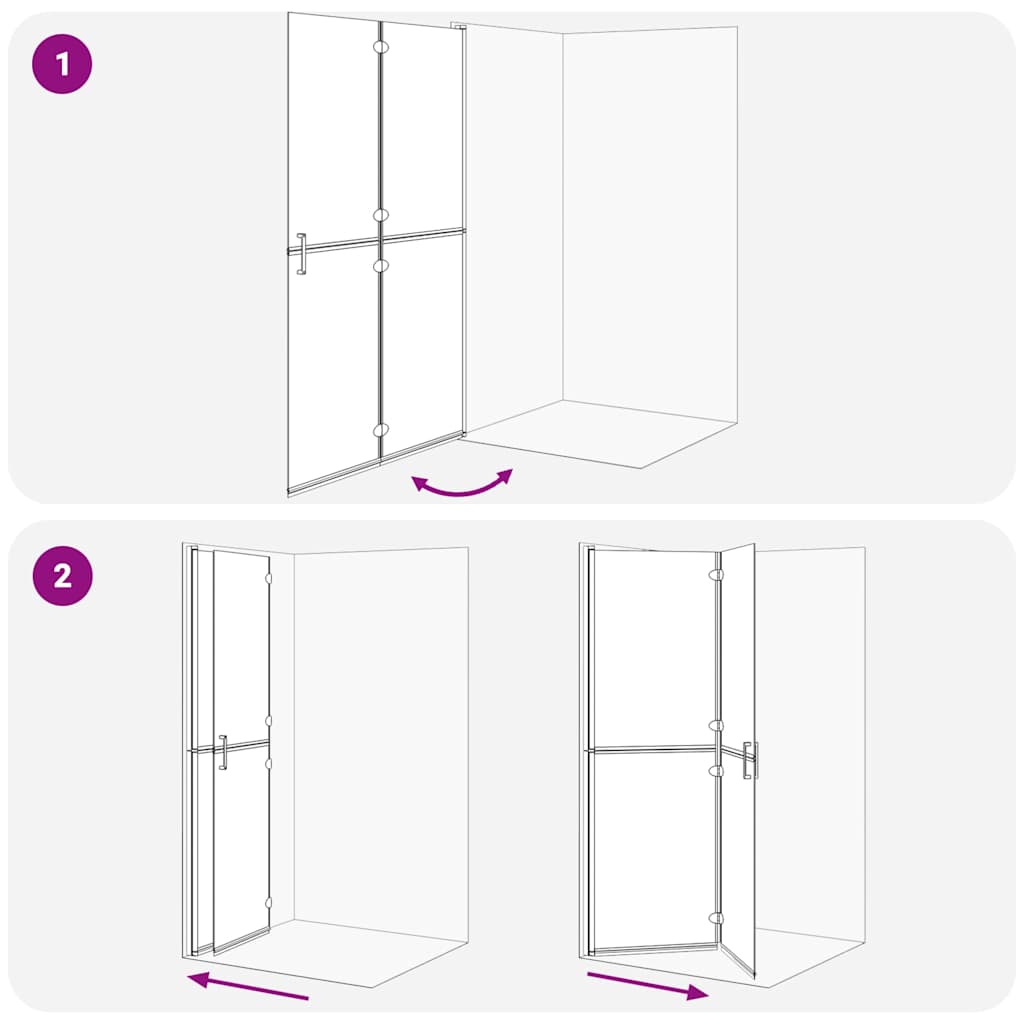 Parete doccia walk-in Nero 120 x 6,5 x 190 cm | homemem39