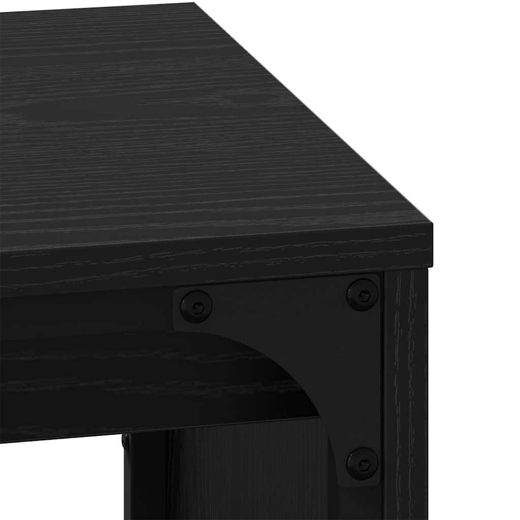 Tavolino da salotto 3 pcs Rovere Nero Legno multistrato