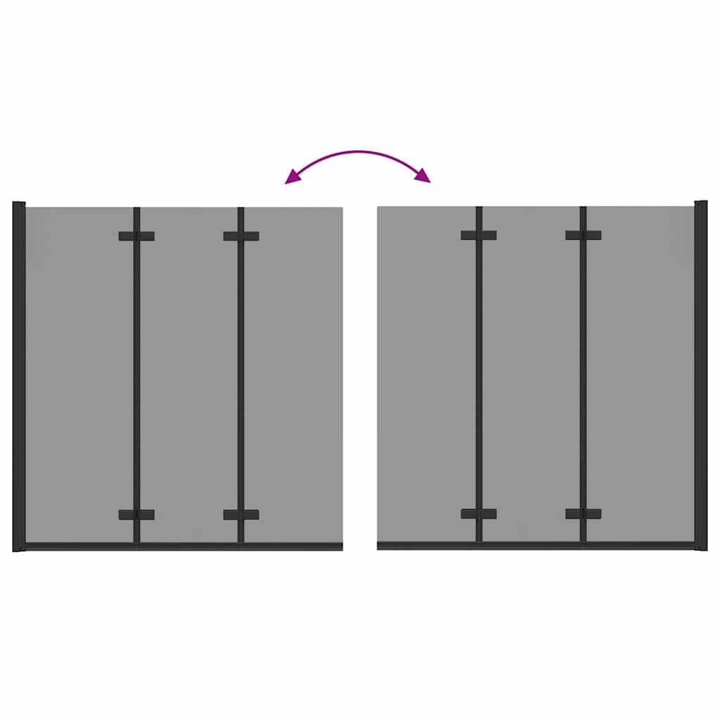 Involucro Doccia Nero 130 x 138 cm Vetro ESG e Alluminio