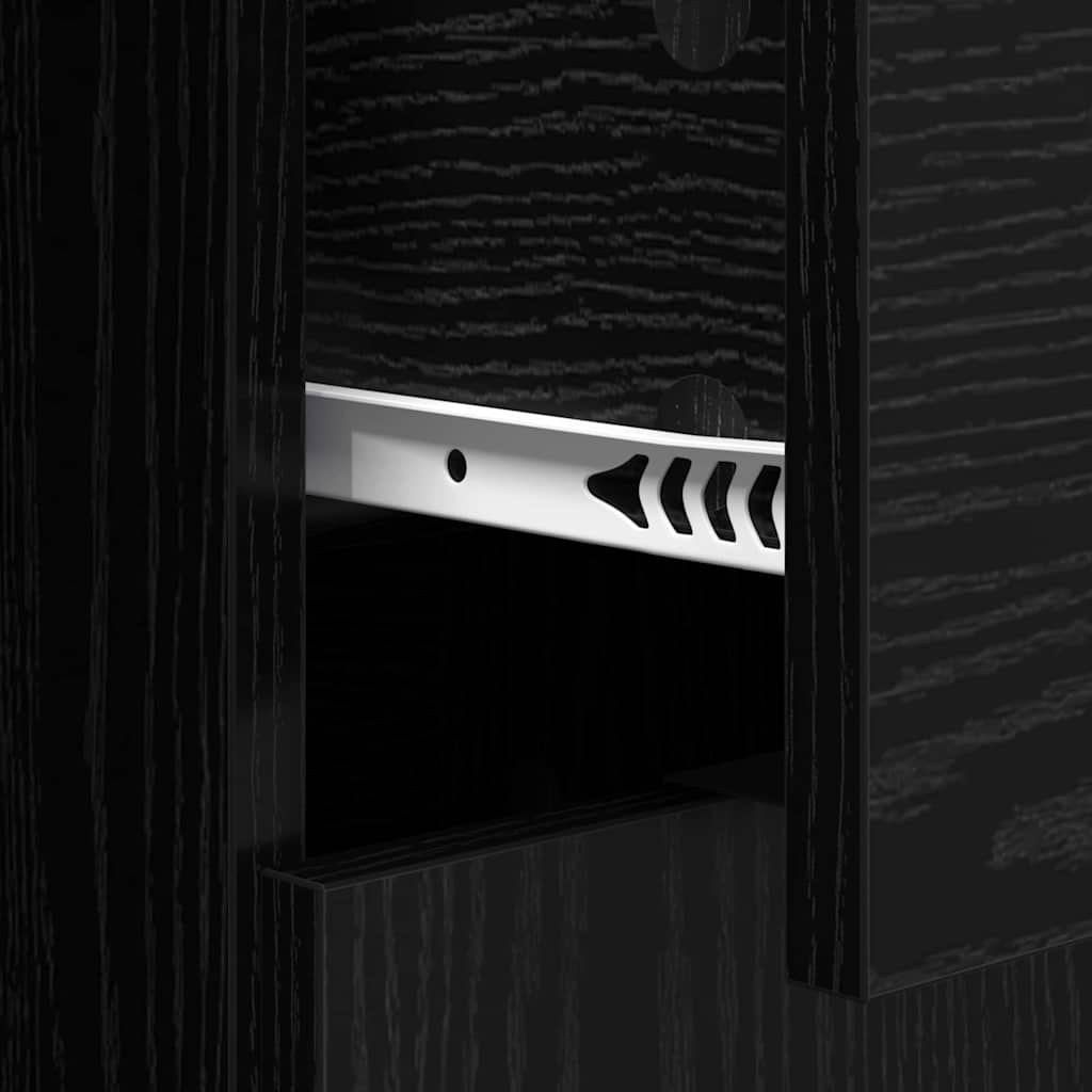 Credenza Rovere Nero 60 x 30 x 70 cm Legno multistrato