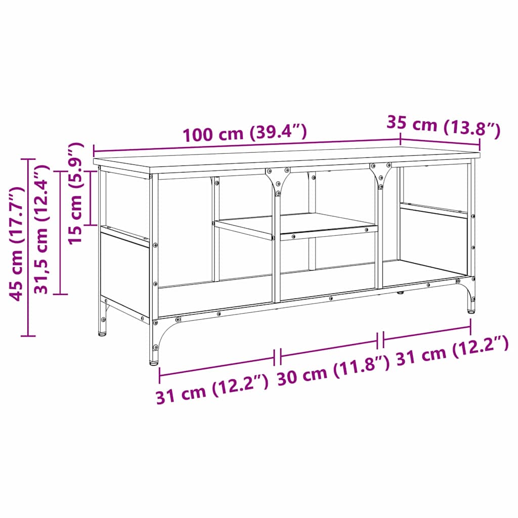 Mobile TV Rovere artigianale 100 x 35 x 45 cm