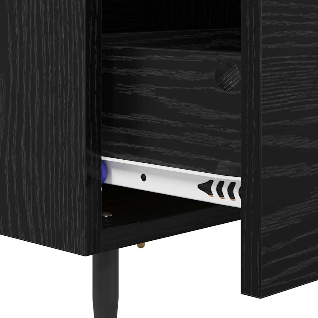 Armadio da Notte 2 pcs Rovere Nero 40 x 35 x 47,5 cm | homemem39