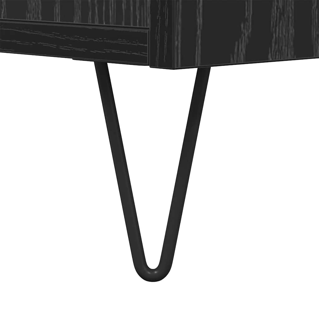 Tavolino da salotto con cassetto Rovere Nero 90 x 49 x 45 cm