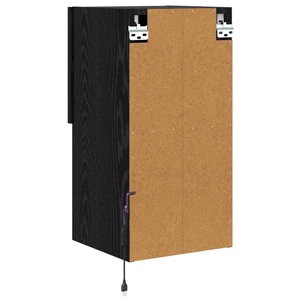 Mobiletti TV a parete 2 pcs Rovere Nero 30,5 x 30 x 60 cm | homemem39
