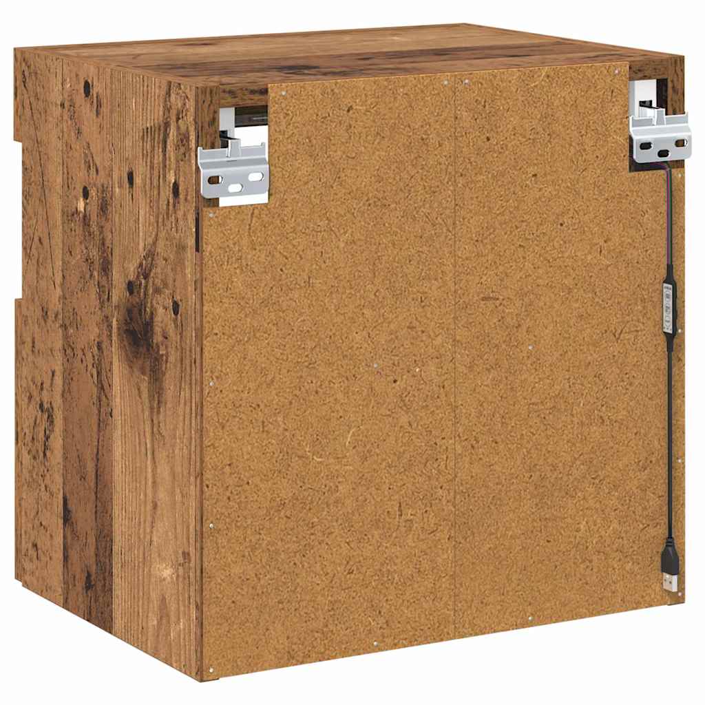 Mobile TV da parete con LED Legno vecchio 40 x 30 x 40 cm | homemem39
