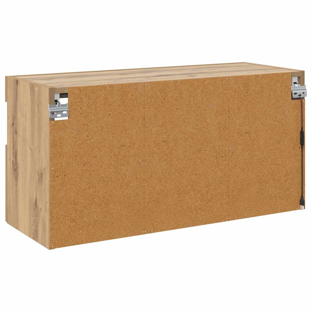 Mobile TV da parete 80 x 30 x 40 cm Rovere artigianale