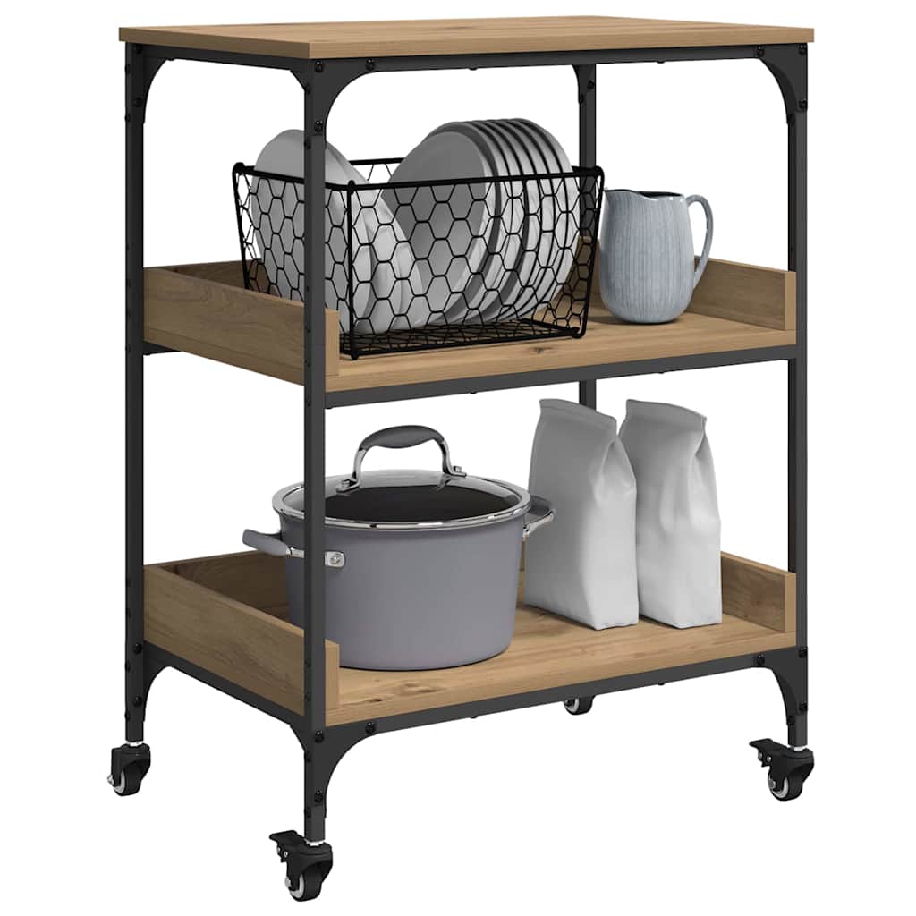 Carrello da Cucina Rovere artigianale 60 x 41 x 80.5 cm | homemem39