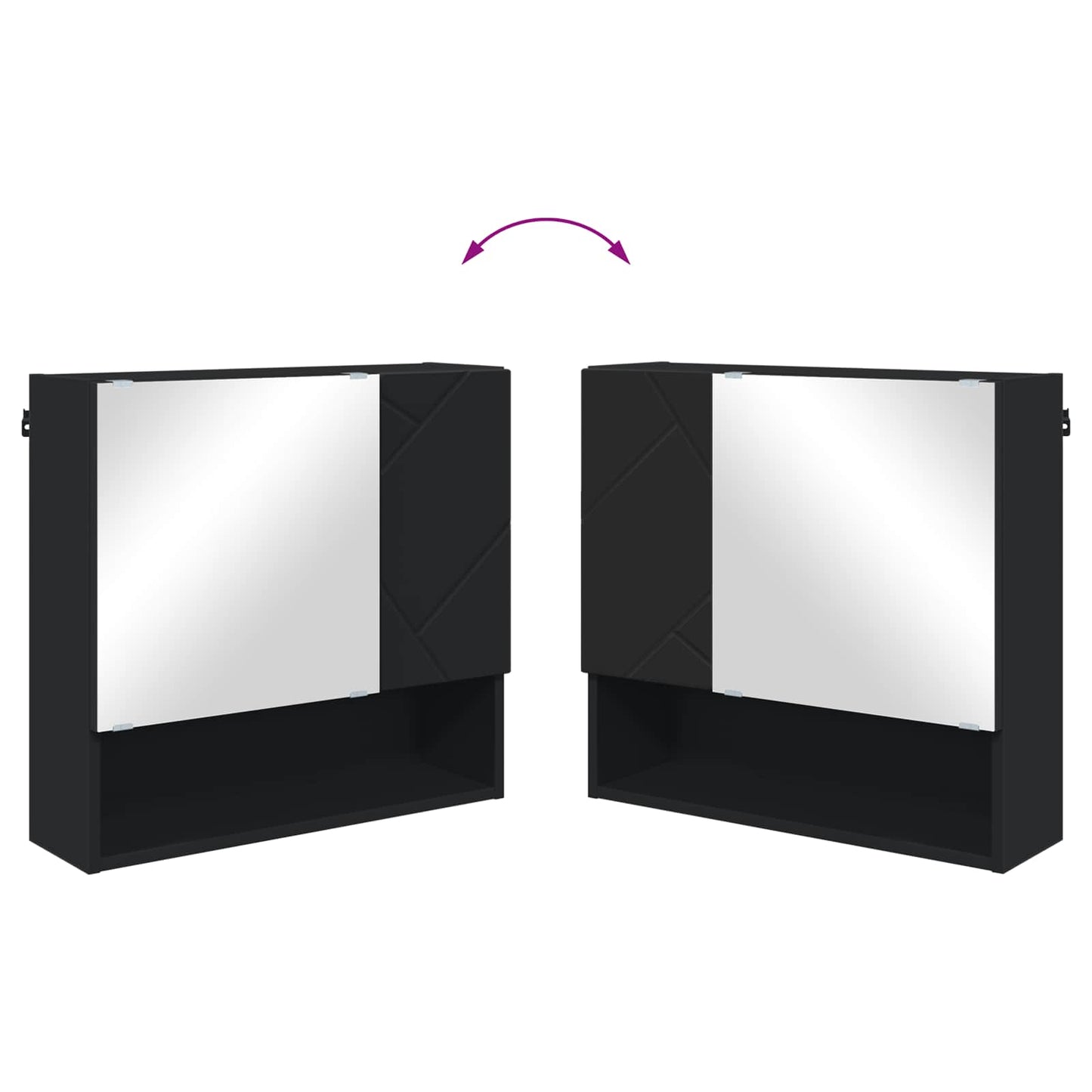 Mobiletto per specchio Nero 59 x 17 x 55 cm | homemem39